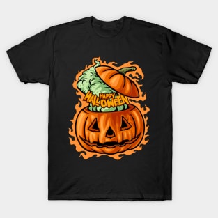 happy halloween jack o lantern illustration T-Shirt